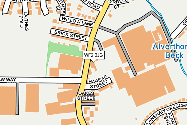 WF2 9JG map - OS OpenMap – Local (Ordnance Survey)