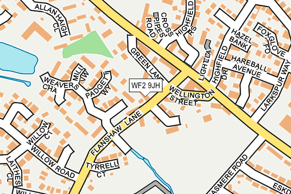 WF2 9JH map - OS OpenMap – Local (Ordnance Survey)