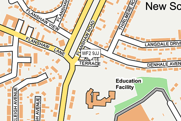 WF2 9JJ map - OS OpenMap – Local (Ordnance Survey)