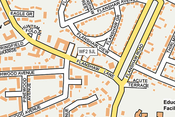 WF2 9JL map - OS OpenMap – Local (Ordnance Survey)