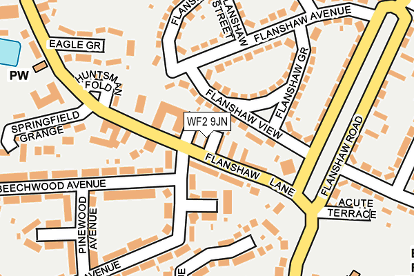 WF2 9JN map - OS OpenMap – Local (Ordnance Survey)