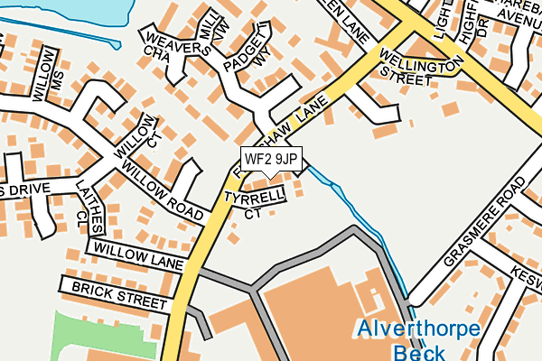 WF2 9JP map - OS OpenMap – Local (Ordnance Survey)