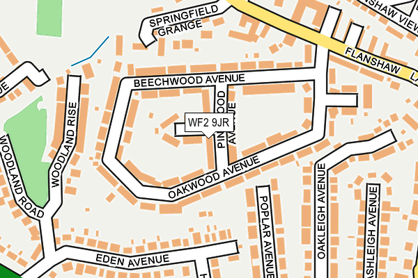 WF2 9JR map - OS OpenMap – Local (Ordnance Survey)