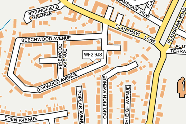 WF2 9JS map - OS OpenMap – Local (Ordnance Survey)