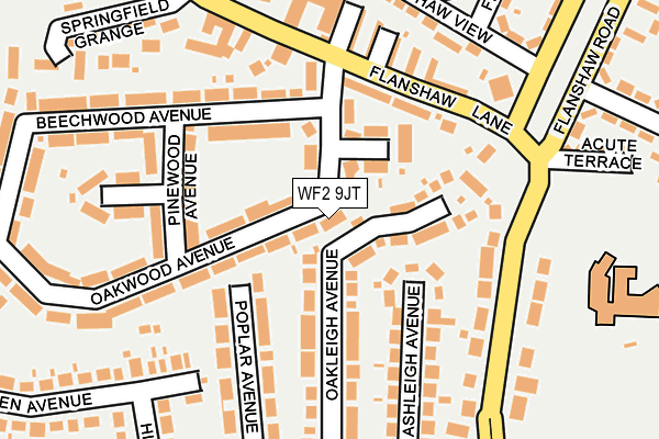 WF2 9JT map - OS OpenMap – Local (Ordnance Survey)
