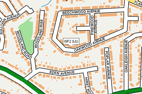 WF2 9JU map - OS OpenMap – Local (Ordnance Survey)