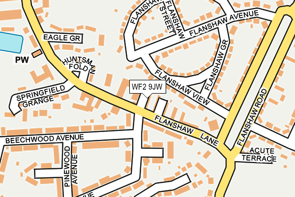 WF2 9JW map - OS OpenMap – Local (Ordnance Survey)