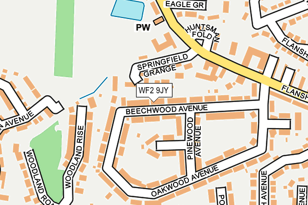 WF2 9JY map - OS OpenMap – Local (Ordnance Survey)