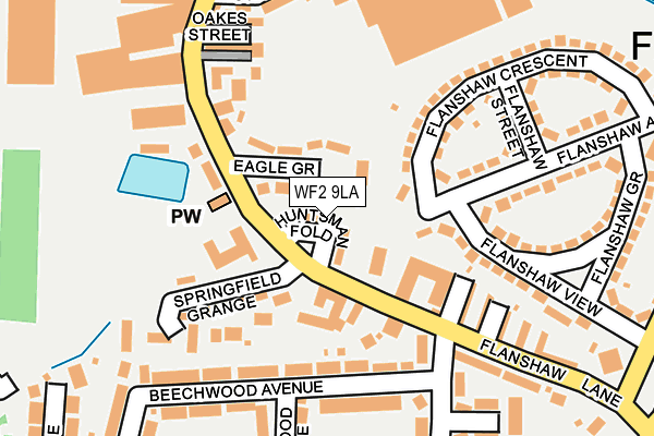 WF2 9LA map - OS OpenMap – Local (Ordnance Survey)