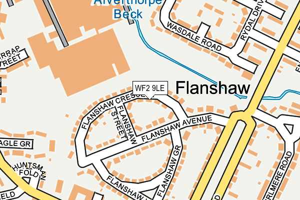 WF2 9LE map - OS OpenMap – Local (Ordnance Survey)