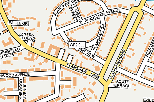 WF2 9LJ map - OS OpenMap – Local (Ordnance Survey)