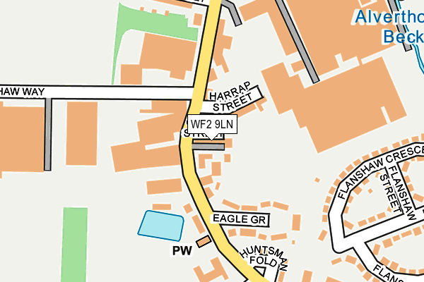 WF2 9LN map - OS OpenMap – Local (Ordnance Survey)