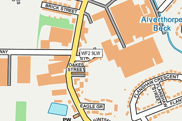 WF2 9LW map - OS OpenMap – Local (Ordnance Survey)