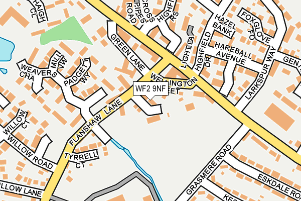 WF2 9NF map - OS OpenMap – Local (Ordnance Survey)