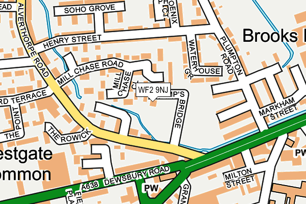 WF2 9NJ map - OS OpenMap – Local (Ordnance Survey)