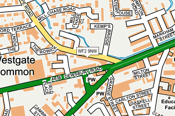 WF2 9NW map - OS OpenMap – Local (Ordnance Survey)