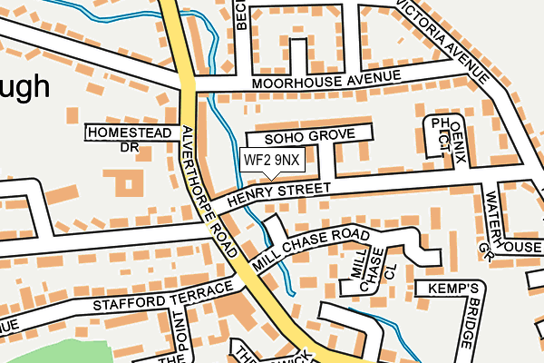 WF2 9NX map - OS OpenMap – Local (Ordnance Survey)