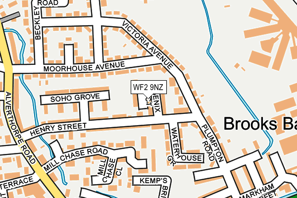 WF2 9NZ map - OS OpenMap – Local (Ordnance Survey)