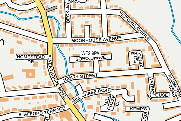 WF2 9PA map - OS OpenMap – Local (Ordnance Survey)