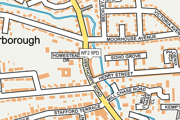 WF2 9PD map - OS OpenMap – Local (Ordnance Survey)