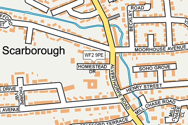 WF2 9PE map - OS OpenMap – Local (Ordnance Survey)