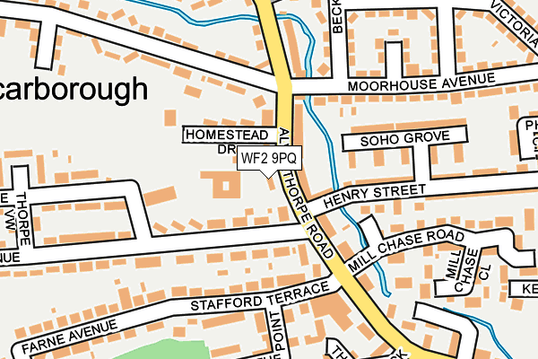 WF2 9PQ map - OS OpenMap – Local (Ordnance Survey)