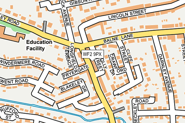 WF2 9PX map - OS OpenMap – Local (Ordnance Survey)