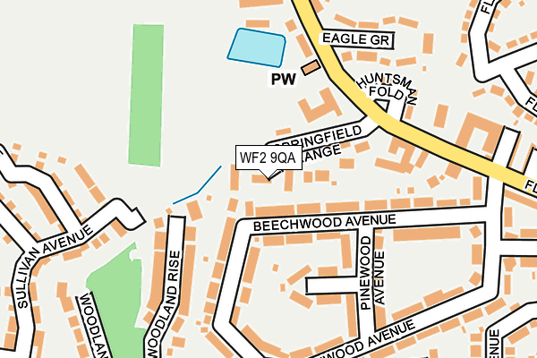 WF2 9QA map - OS OpenMap – Local (Ordnance Survey)