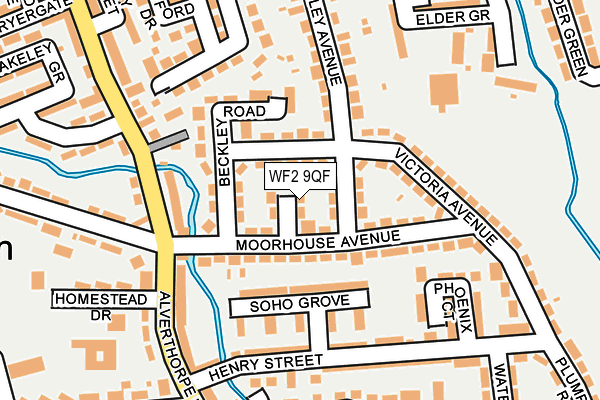 WF2 9QF map - OS OpenMap – Local (Ordnance Survey)