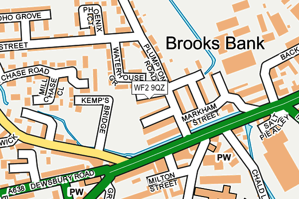 WF2 9QZ map - OS OpenMap – Local (Ordnance Survey)