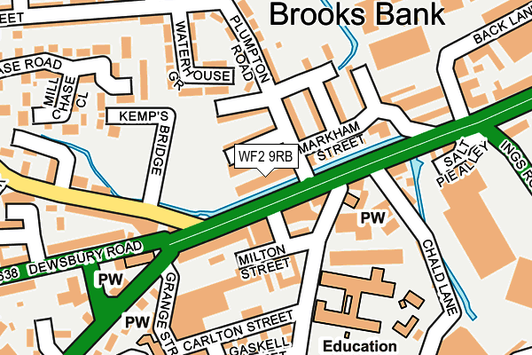 WF2 9RB map - OS OpenMap – Local (Ordnance Survey)