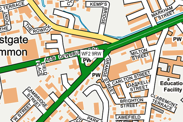 WF2 9RW map - OS OpenMap – Local (Ordnance Survey)