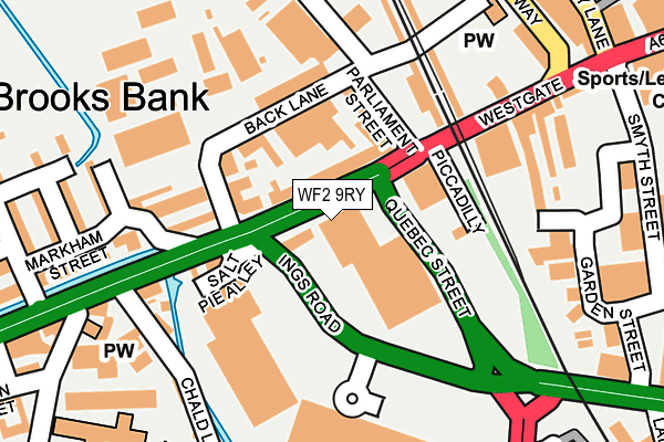 WF2 9RY map - OS OpenMap – Local (Ordnance Survey)