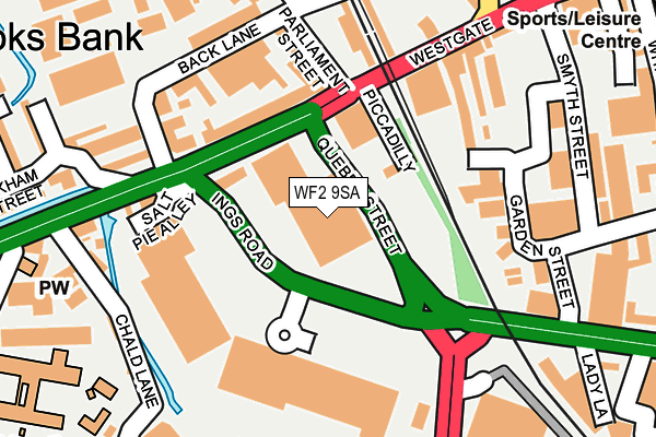 WF2 9SA map - OS OpenMap – Local (Ordnance Survey)