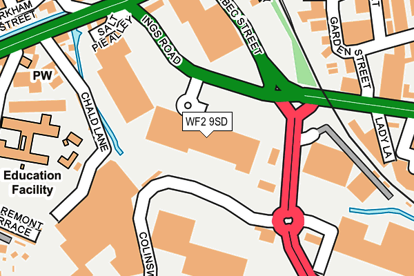 WF2 9SD map - OS OpenMap – Local (Ordnance Survey)