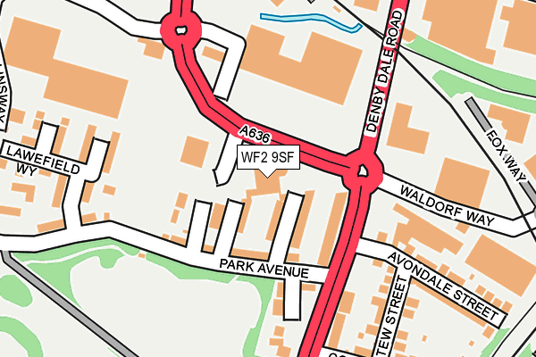 WF2 9SF map - OS OpenMap – Local (Ordnance Survey)