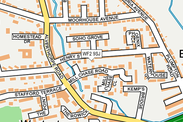 WF2 9SJ map - OS OpenMap – Local (Ordnance Survey)