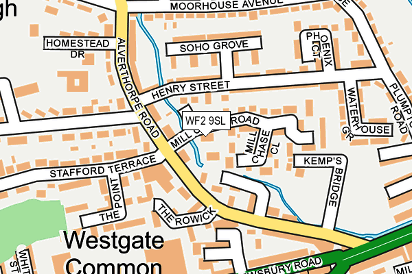 WF2 9SL map - OS OpenMap – Local (Ordnance Survey)