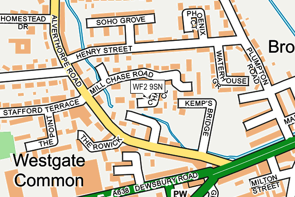 WF2 9SN map - OS OpenMap – Local (Ordnance Survey)