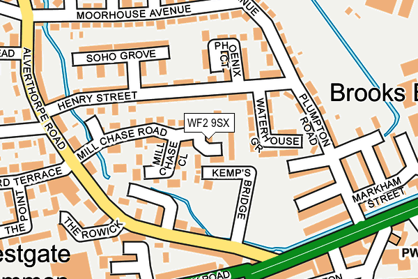 WF2 9SX map - OS OpenMap – Local (Ordnance Survey)