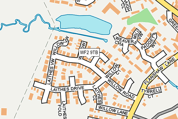 WF2 9TB map - OS OpenMap – Local (Ordnance Survey)