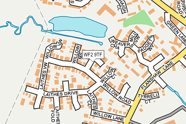 WF2 9TF map - OS OpenMap – Local (Ordnance Survey)