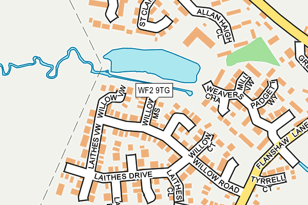 WF2 9TG map - OS OpenMap – Local (Ordnance Survey)