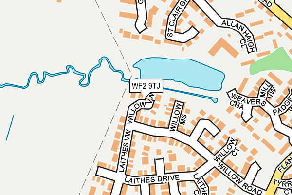 WF2 9TJ map - OS OpenMap – Local (Ordnance Survey)