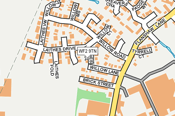 WF2 9TN map - OS OpenMap – Local (Ordnance Survey)