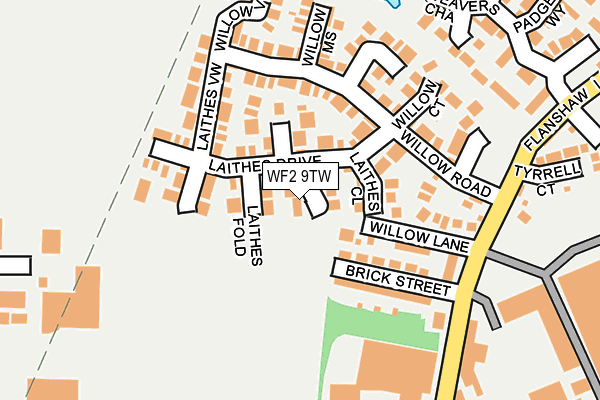 WF2 9TW map - OS OpenMap – Local (Ordnance Survey)