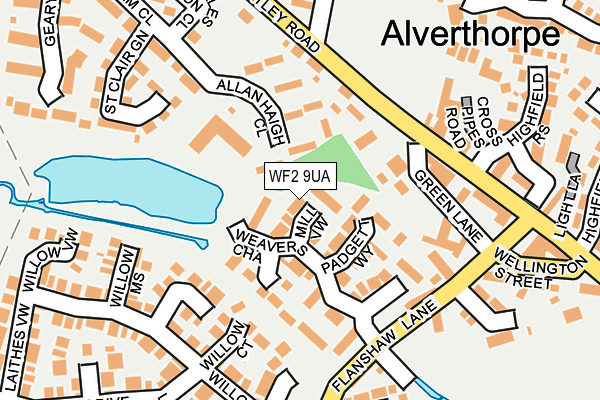 WF2 9UA map - OS OpenMap – Local (Ordnance Survey)