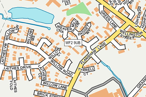 WF2 9UB map - OS OpenMap – Local (Ordnance Survey)