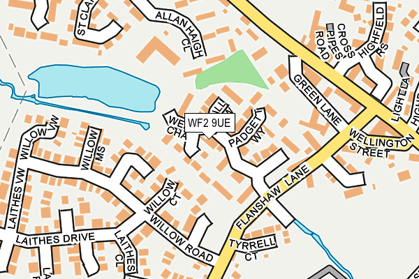 WF2 9UE map - OS OpenMap – Local (Ordnance Survey)