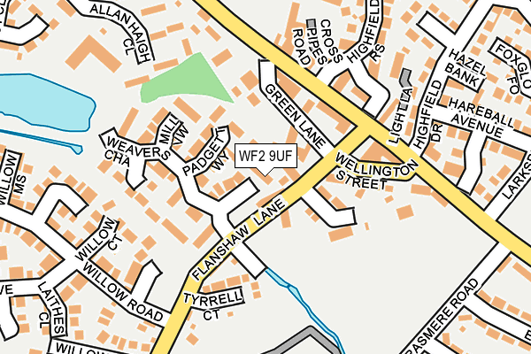 WF2 9UF map - OS OpenMap – Local (Ordnance Survey)